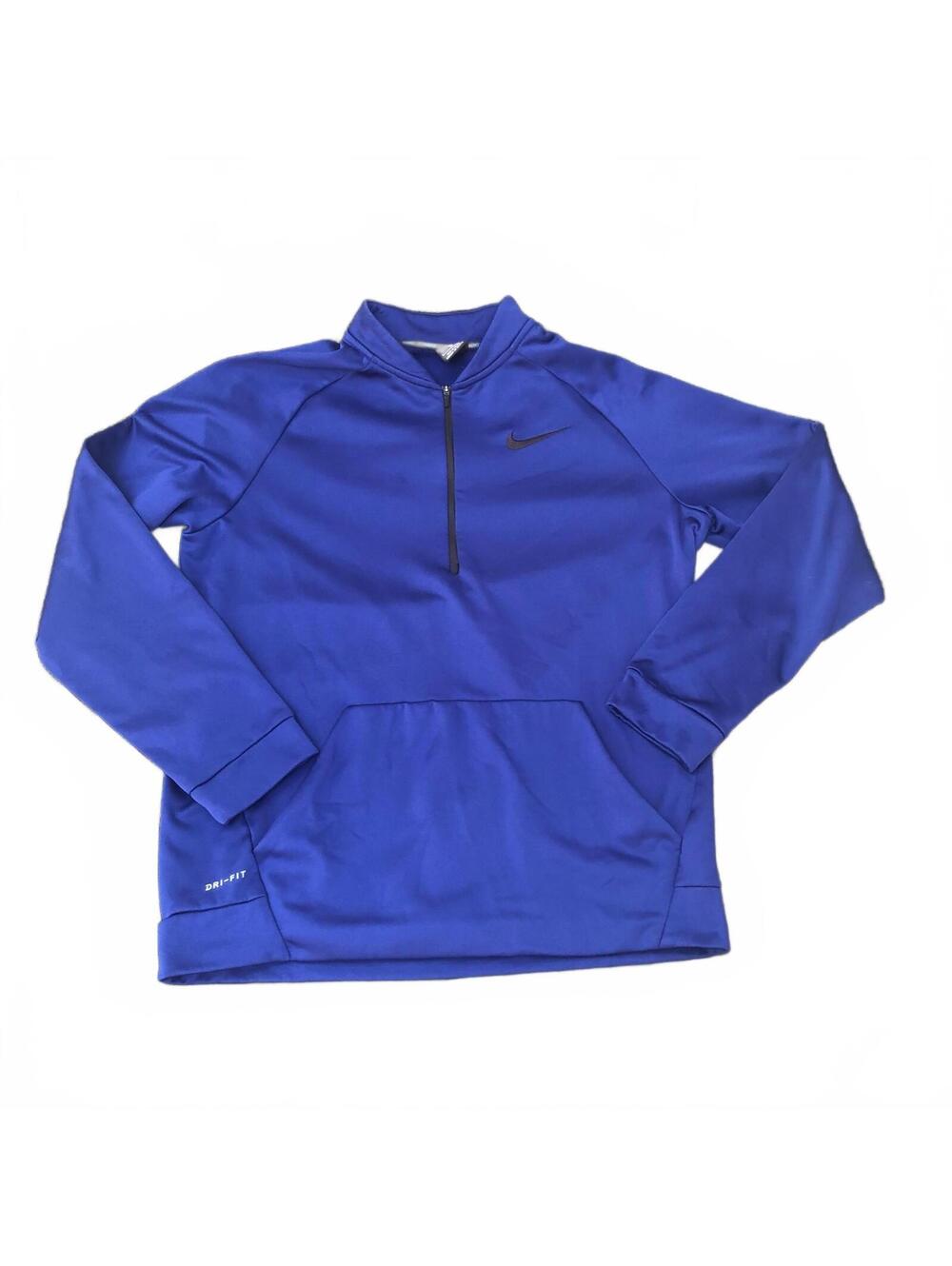 Nike Dri-FIT Blue Pullover Sweatshirt Half-Zip Large